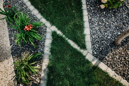 Patio with beautiful landscaping